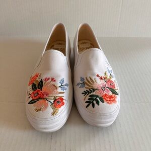 Keds x Rifle Paper Co. Floral slides brand new never worn in box triple deck